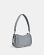 COACH®,SWINGER 20,Smooth Leather,Small,Silver/Grey Blue,Angle View