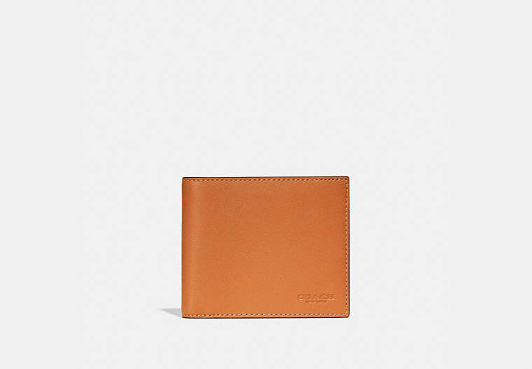 COACH®,3-IN-1 WALLET IN COLORBLOCK,Smooth Leather,Butterscotch/Pebble,Front View