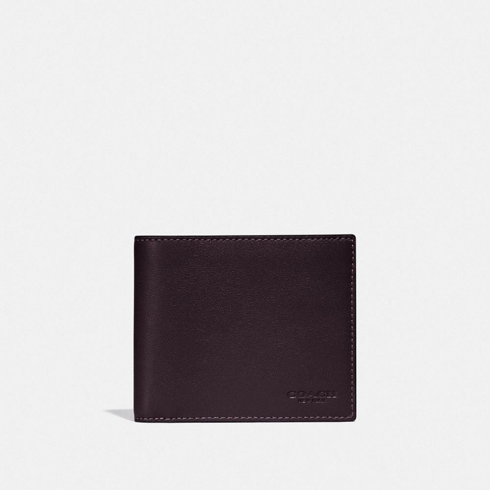 COACH®,3-IN-1 WALLET IN COLORBLOCK,Smooth Leather,Oxblood/Red Sand,Front View