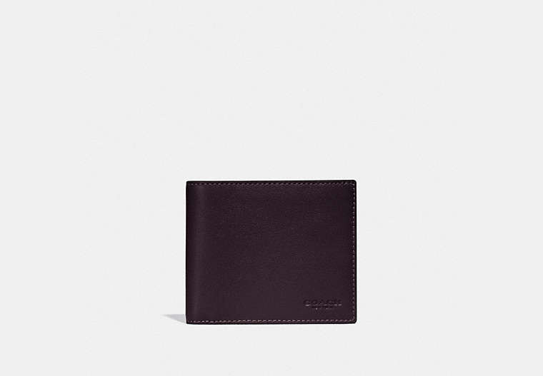 COACH®,3-IN-1 WALLET IN COLORBLOCK,Smooth Leather,Oxblood/Red Sand,Front View
