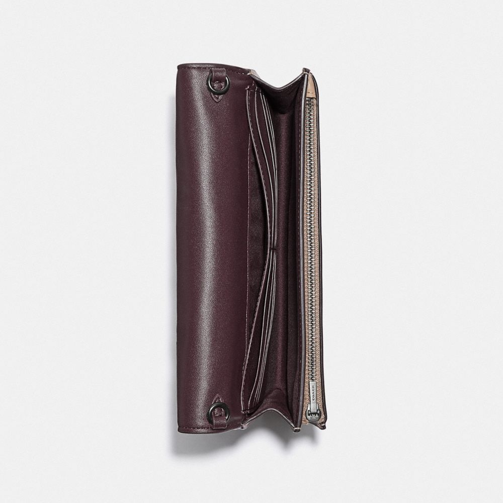 Hayden Foldover Crossbody Clutch Bag With Tea Rose Knot