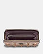 COACH®,ACCORDION ZIP WALLET WITH TEA ROSE KNOT,Smooth Leather,Mini,Pewter/Taupe,Inside View,Top View