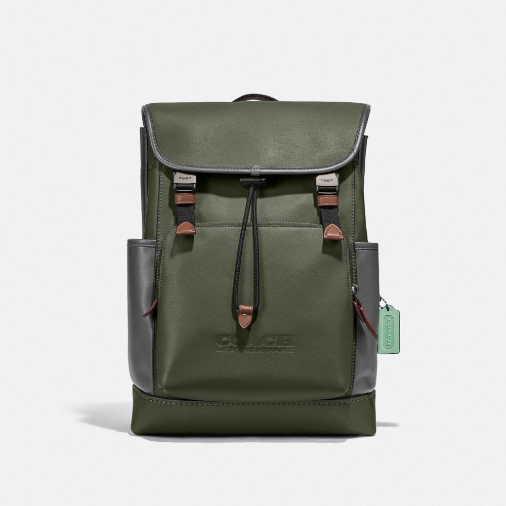 Coach on sale green backpack