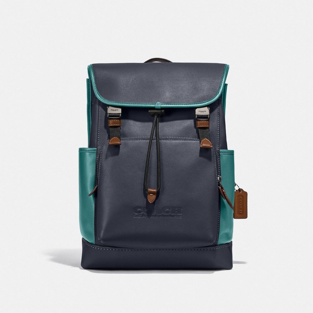 COACH®,League Flap Backpack In Colorblock,,Front View
