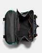 COACH®,LEAGUE FLAP BACKPACK IN COLORBLOCK,Smooth Leather,X-Large,Black Copper/Ocean Multi,Inside View,Top View