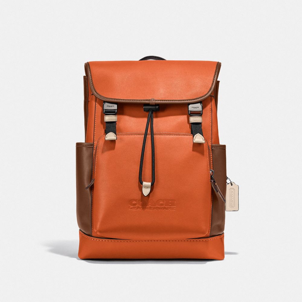 COACH®,League Flap Backpack In Colorblock,,Front View