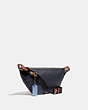 COACH®,LEAGUE BELT BAG IN COLORBLOCK,Smooth Leather,Medium,Black Copper/Blue Quartz Multi,Angle View