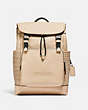COACH®,LEAGUE FLAP BACKPACK WITH WEAVING,Smooth Leather,X-Large,JI/Ivory,Front View