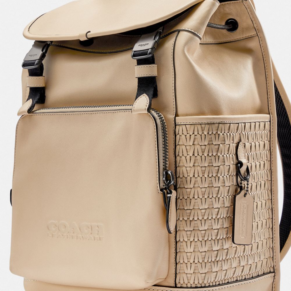 Coach multi-pocket leather backpack in Brown