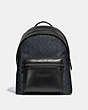 COACH®,CHARTER BACKPACK IN SIGNATURE CANVAS,canvas,X-Large,Black Copper/Charcoal,Front View