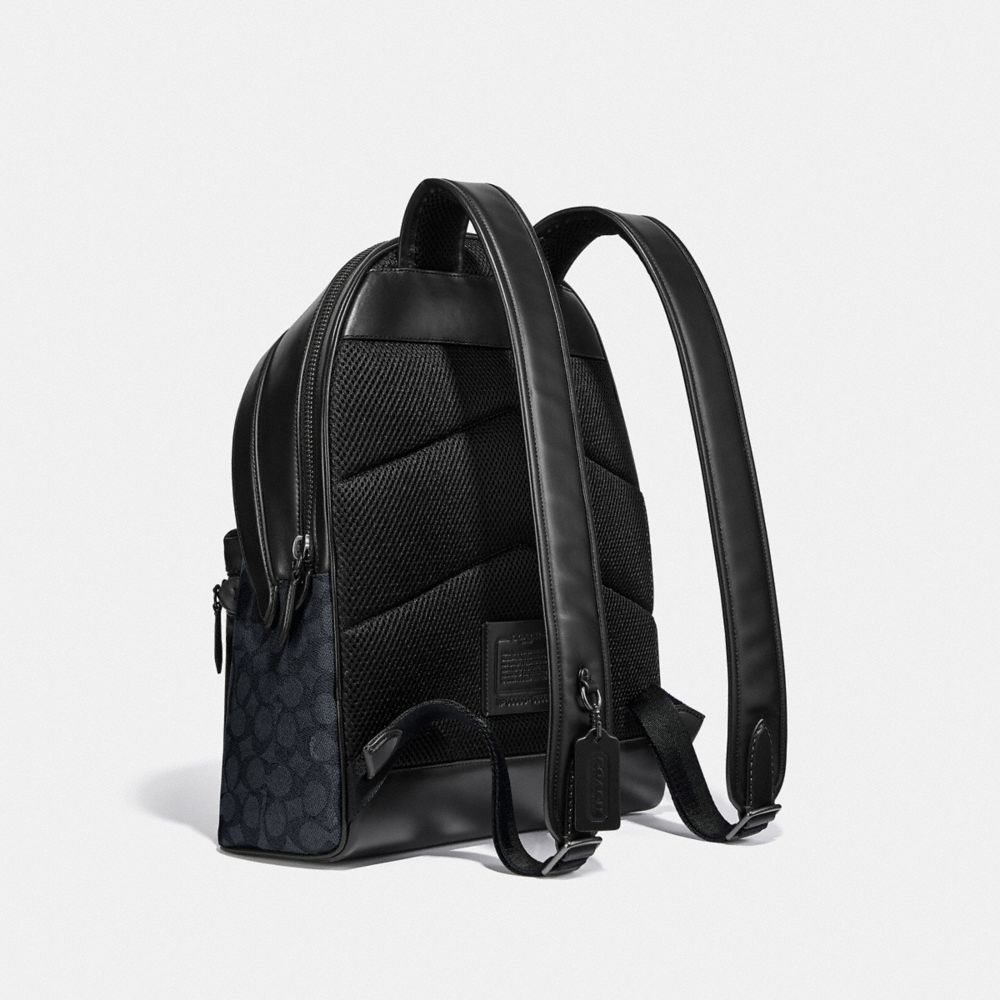 Coach West Charcoal Black Signature Large Backpack