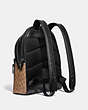 COACH®,CHARTER BACKPACK IN SIGNATURE CANVAS,canvas,X-Large,Black Copper/Tan,Angle View