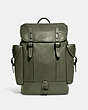 COACH®,HITCH BACKPACK,Sport calf leather,X-Large,Army Green/Black Copper,Front View