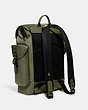 COACH®,HITCH BACKPACK,Sport calf leather,X-Large,Army Green/Black Copper,Angle View