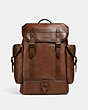 COACH®,HITCH BACKPACK,Sport calf leather,Large,Black Copper/Dark Saddle,Front View