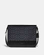 COACH®,GOTHAM MESSENGER 34 IN SIGNATURE CANVAS,Signature Coated Canvas/Smooth Leather,Medium,Black Copper/Charcoal,Front View