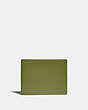 COACH®,SLIM BILLFOLD WALLET IN COLORBLOCK,Smooth Leather,Olive Green/Amazon Green,Front View
