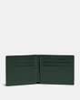 COACH®,SLIM BILLFOLD WALLET IN COLORBLOCK,Smooth Leather,Olive Green/Amazon Green,Inside View,Top View