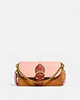 COACH®,BEAT CROSSBODY CLUTCH IN COLORBLOCK,Smooth Leather,Mini,Brass/Blush Natural Multi,Front View