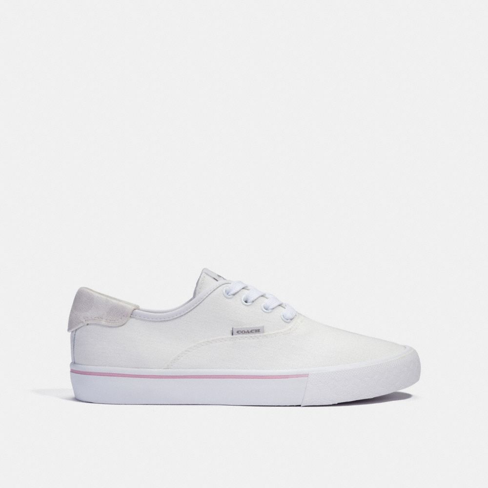 COACH®,CITYSOLE SKATE SNEAKER,canvas,Optic White,Angle View