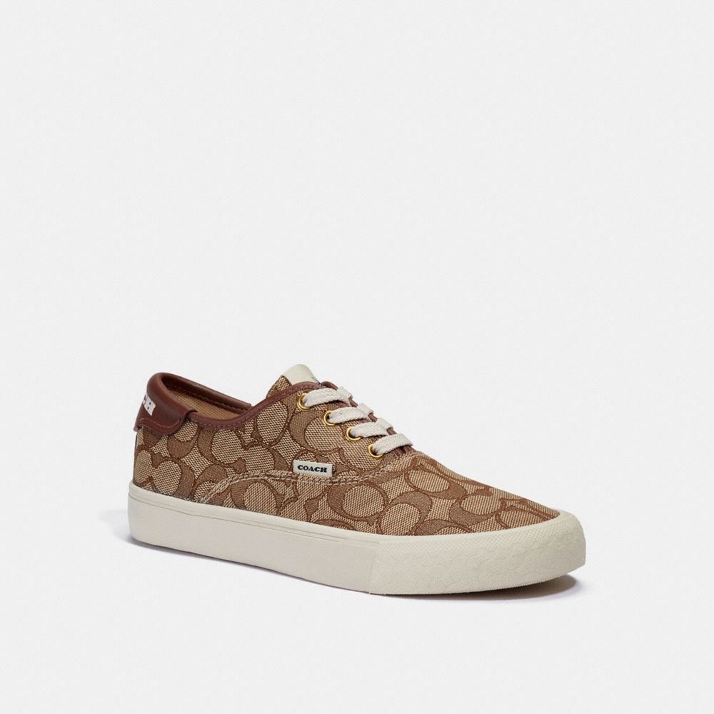 COACH®,CITYSOLE SKATE SNEAKER,Khaki,Front View