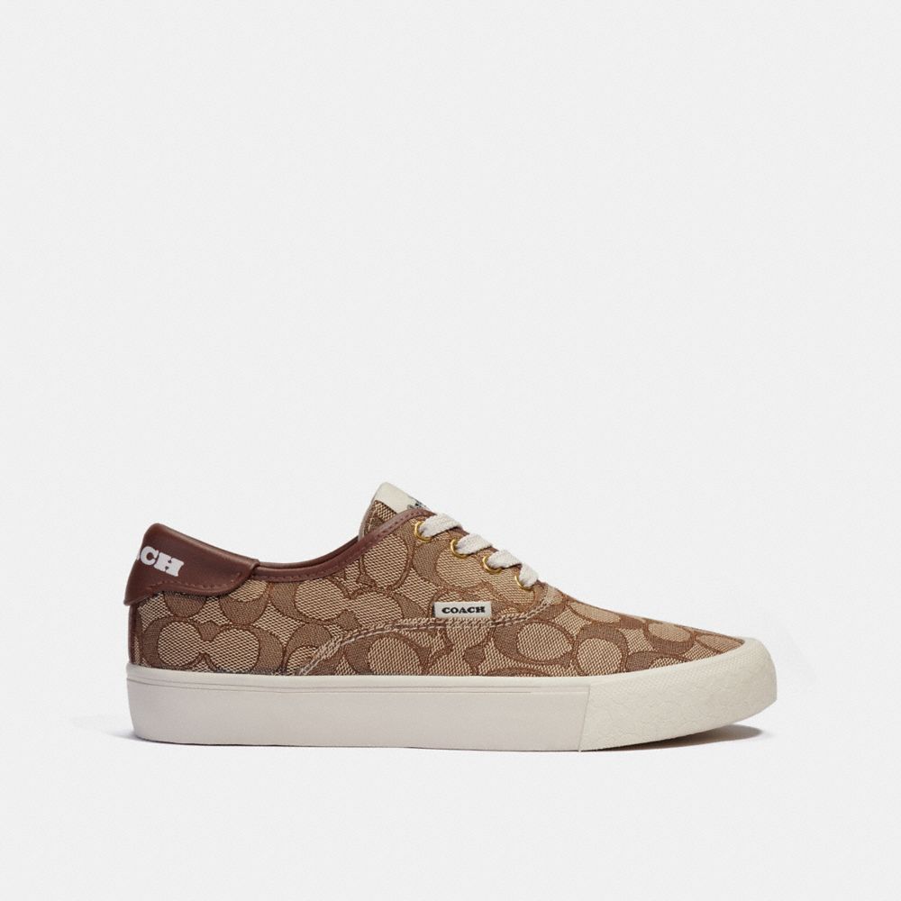 COACH®,CITYSOLE SKATE SNEAKER,Khaki,Angle View