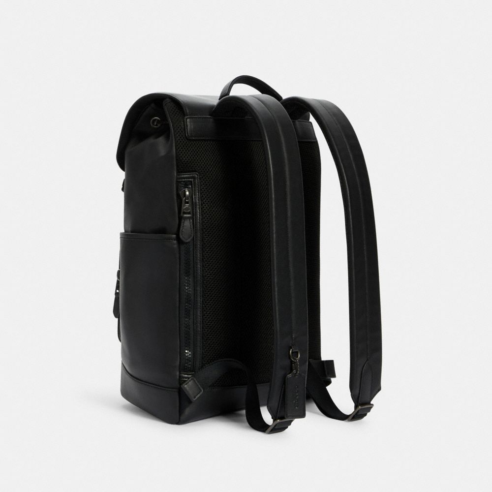 COACH®,TRACK BACKPACK,Office,Gunmetal/Black,Angle View