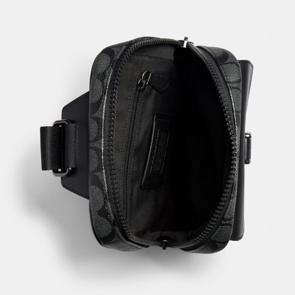 COACH®,Track Pack In Signature Canvas,Canvas,Leather,Calfskin Leather,Slingback,PVC,Color Block,Logo,Chest Waist Strap,Gun...,Multi Color,Inside View,Top View