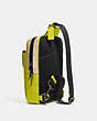 COACH®,TRACK PACK IN SIGNATURE CANVAS,pvc,Small,Travel,Black Antique Nickel/Light Khaki/Key Lime,Angle View