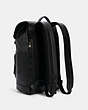 COACH®,TRACK BACKPACK IN SIGNATURE CANVAS,pvc,X-Large,Office,Gunmetal/Charcoal/Black,Angle View