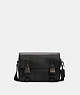 COACH®,TRACK CROSSBODY,Leather,Large,Gunmetal/Black,Front View