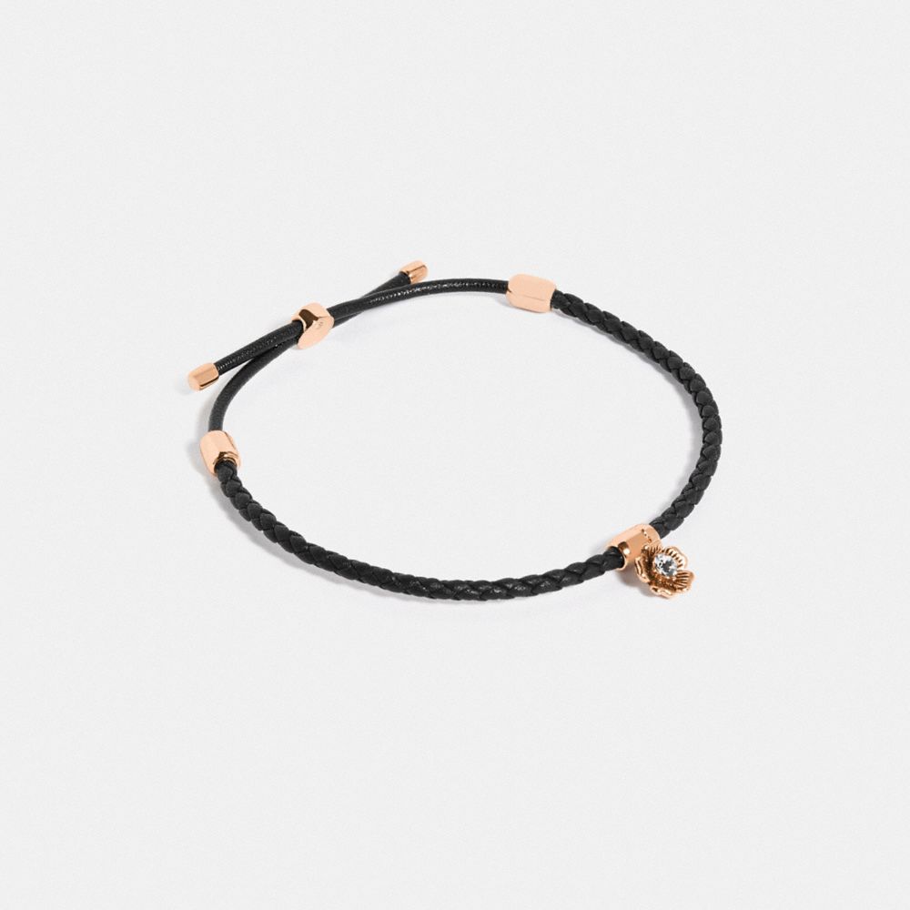 Bracelet d’amitié coulissant avec breloque en forme de rosier thé