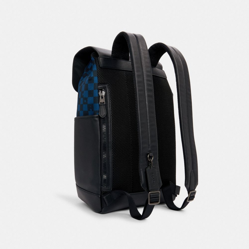 Track Backpack With Checker Print