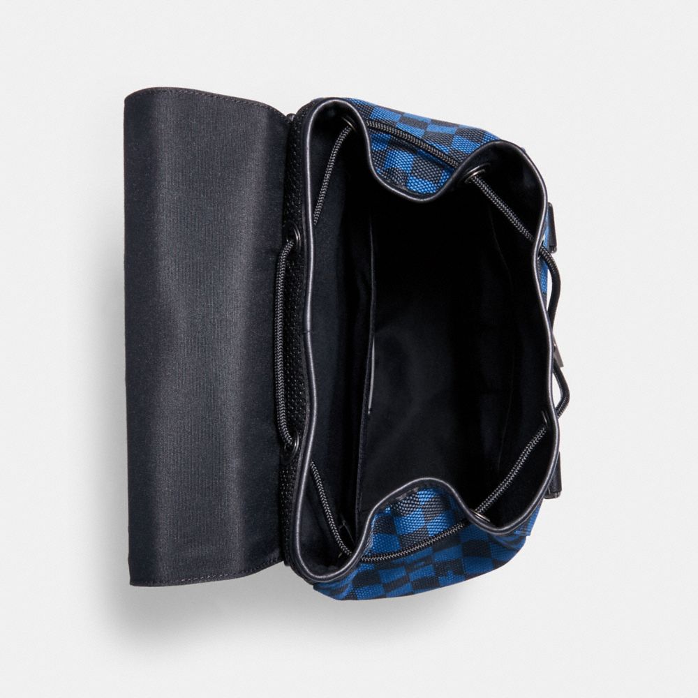 Track Backpack With Checker Print