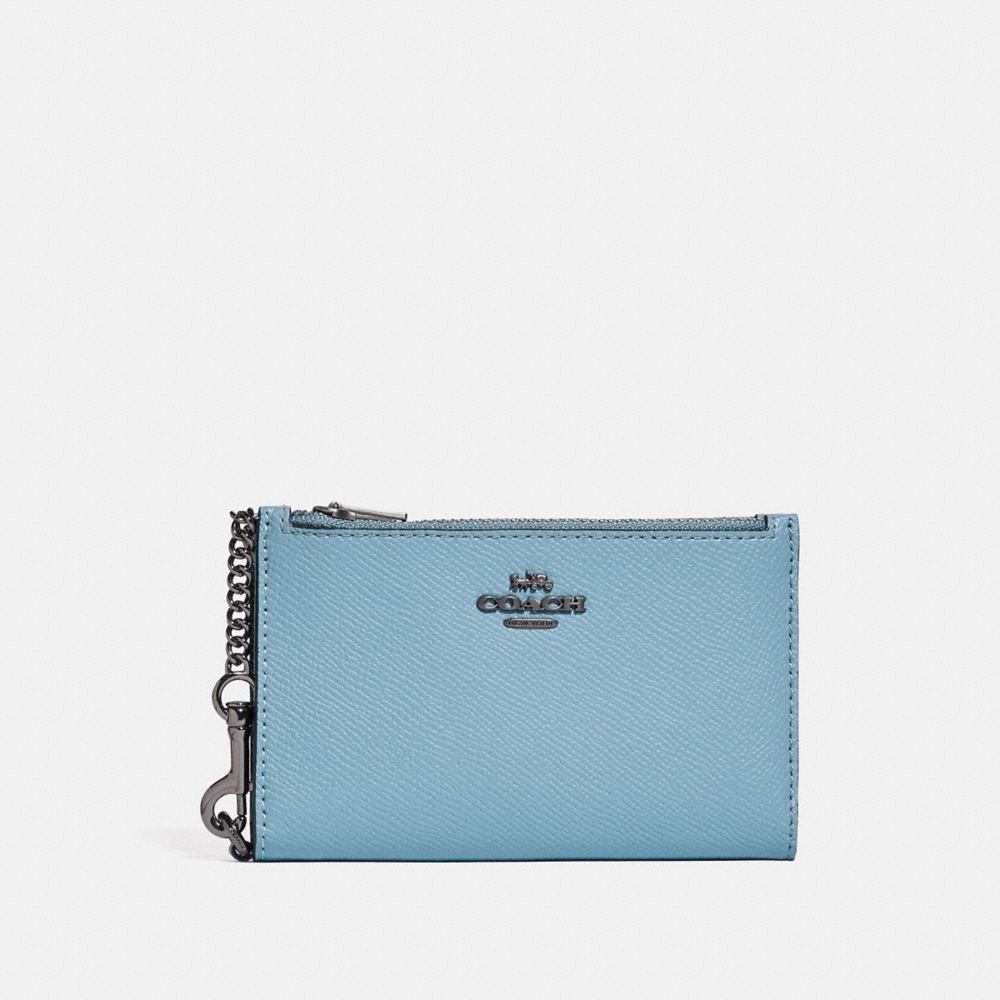 COACH Zip Chain Card Case With Colorblock Interior