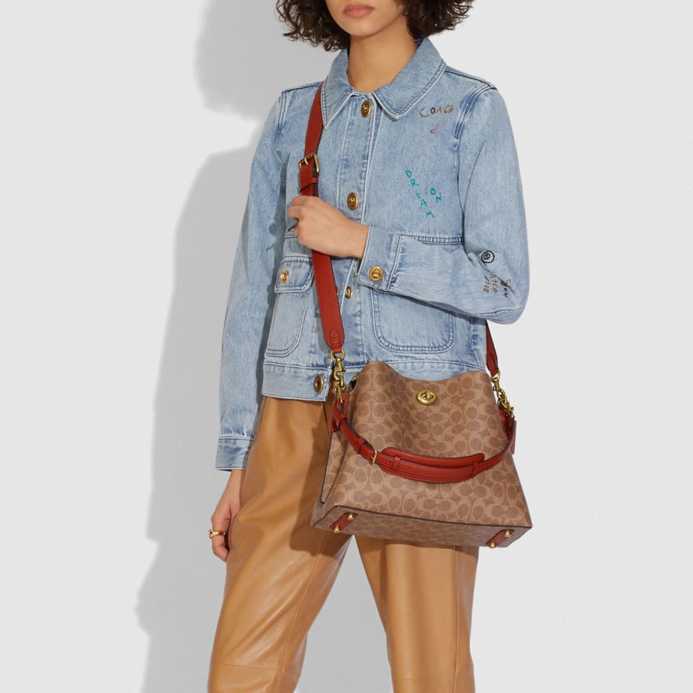 Willow Shoulder Bag - Coach - Blue Denim - Leather