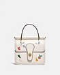 COACH®,WILLIS TOP HANDLE 18 WITH GARDEN EMBROIDERY,Smooth Leather,Small,Brass/Chalk,Front View