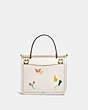 COACH®,WILLIS TOP HANDLE 18 WITH GARDEN EMBROIDERY,Smooth Leather,Small,Brass/Chalk,Back View