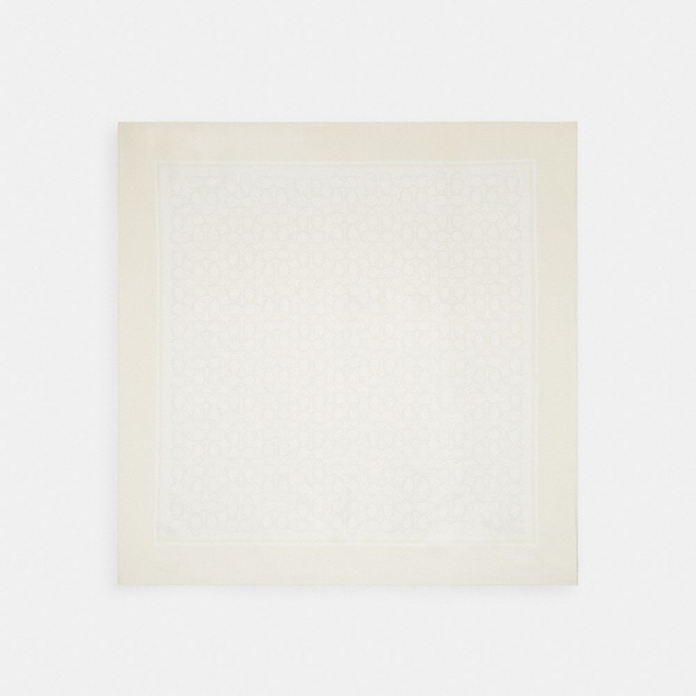 COACH®,Textured Signature Print Silk Square Scarf,Silk,Square,Color Block,Casual,,Front View