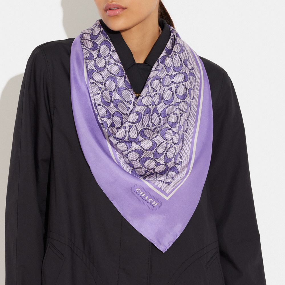 COACH®  Vintage Signature Print Silk Square Scarf