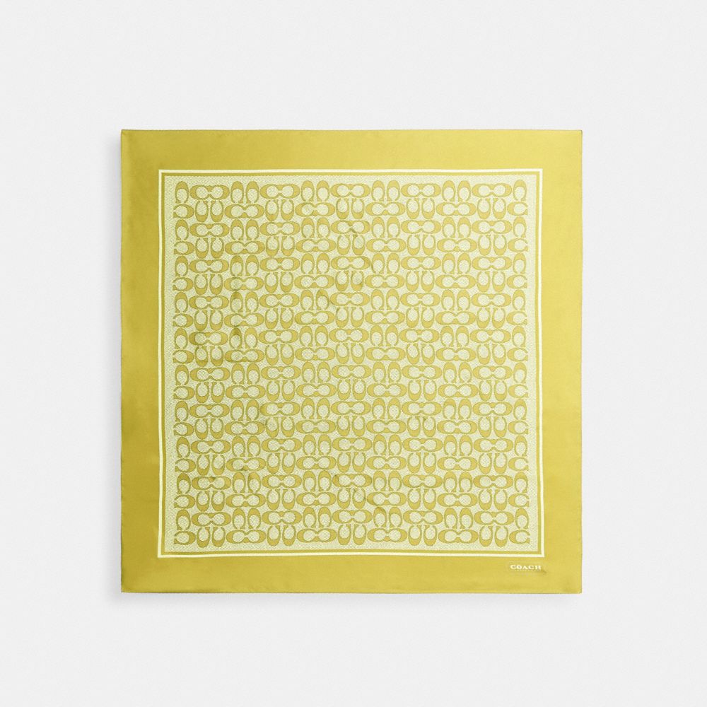 COACH®,Textured Signature Print Silk Square Scarf,Silk,Square,Color Block,Casual,,Front View