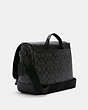 COACH®,TRACK MESSENGER IN SIGNATURE CANVAS,Leather,Medium,Gunmetal/Charcoal/Black,Angle View