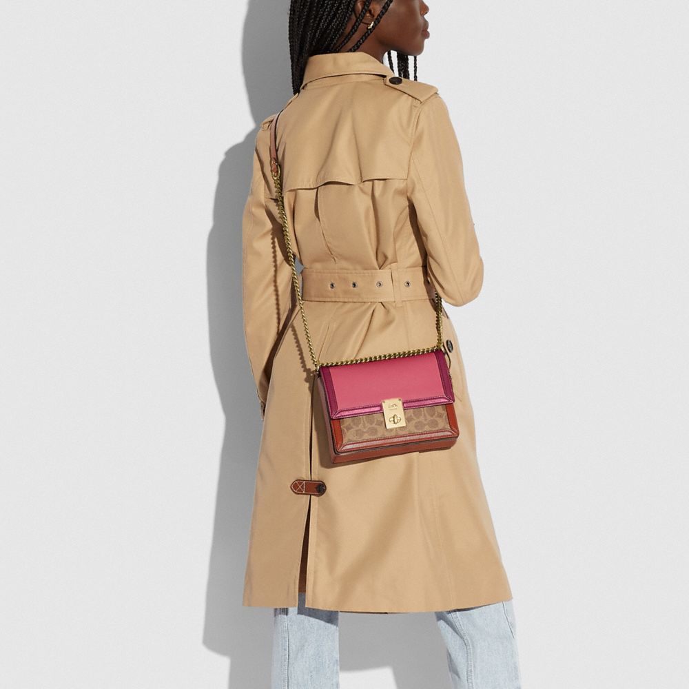 Hutton Shoulder Bag In Colorblock Signature Canvas