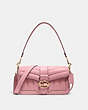COACH®,GEORGIE SHOULDER BAG WITH PUFFY QUILTING,Small,Gold/True Pink,Front View