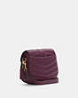 COACH®,GEORGIE SADDLE BAG WITH QUILTING,Small,Gold/Boysenberry,Angle View