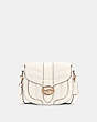 COACH®,GEORGIE SADDLE BAG WITH QUILTING,Small,Gold/Chalk,Front View