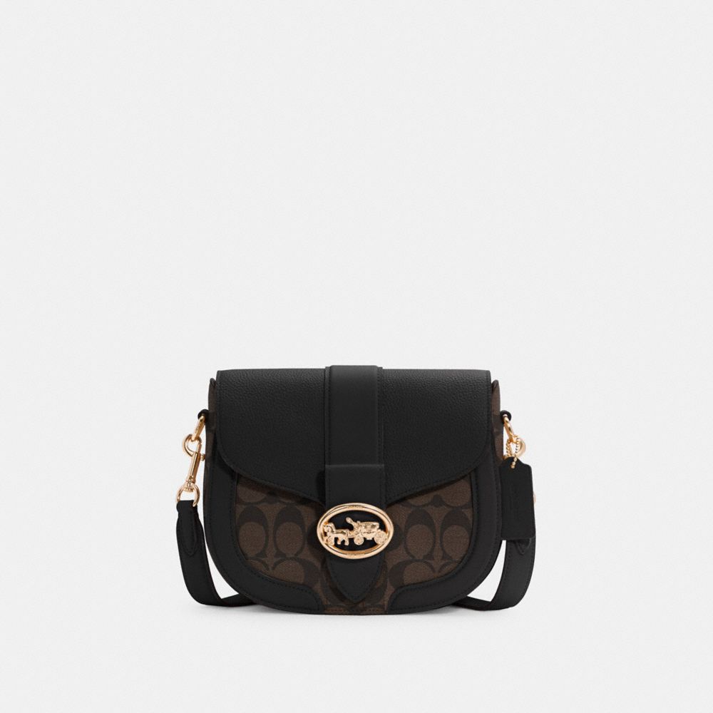 COACH® Outlet | Georgie Saddle Bag In Signature Canvas