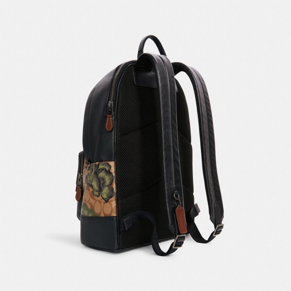 West Backpack In Signature Canvas With Kaffe Fassett Print