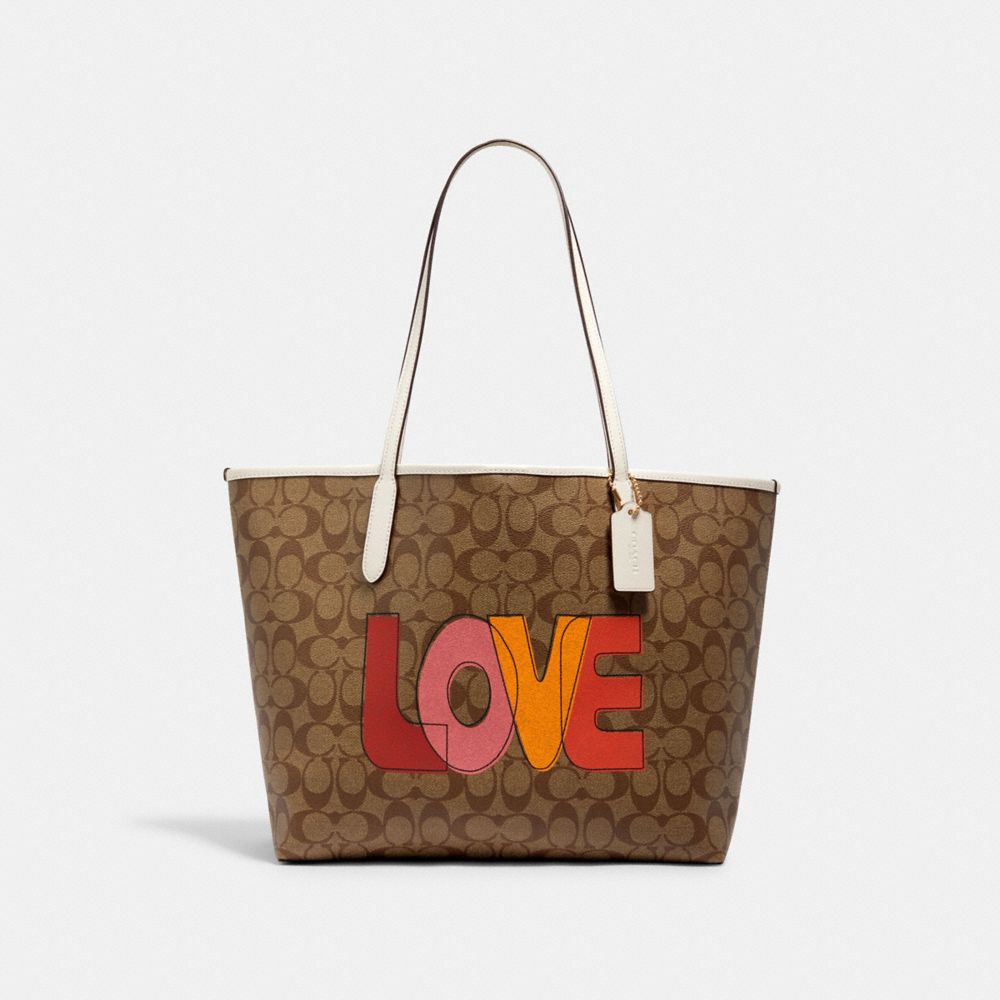 COACH Tote 33 With Love Print in Pink