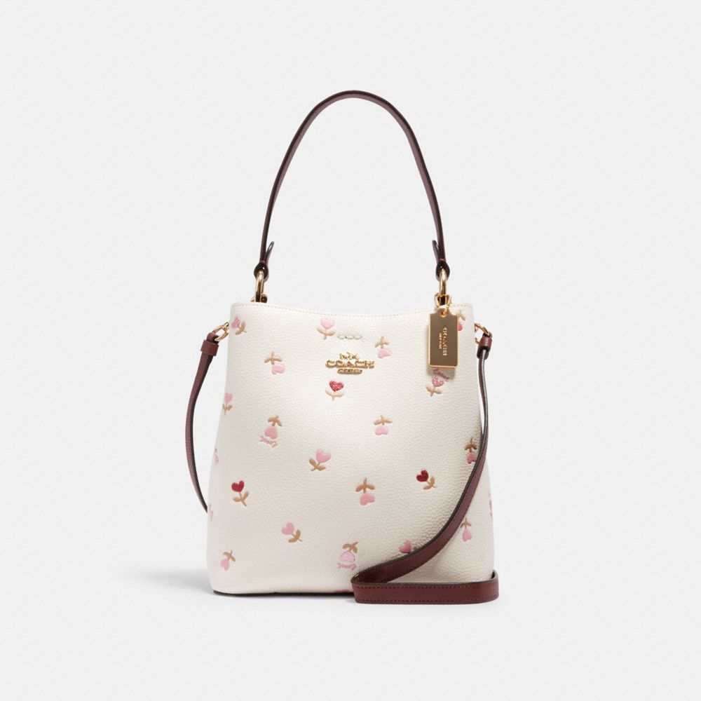 Coach Small Town Bucket Bag in Signature Canvas with Heart Petal Print